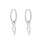 Fluidity Color silver plated hoops with spiral motif-