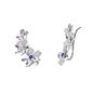 The Dreamy Flower ασημένια 925° τρυπητά ear cuffs με μοτίφ λουλουδιών-