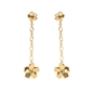 The Dreamy Flower silver 925° long pierced earrings with 18K yellow gold plating and flowers motif-