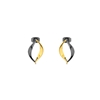 Flaming Soul Earrings With Gun Plated And 18K Yellow Gold Plated Flame Motif