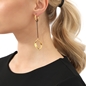 Flaming Soul long bicolor gun earrings with gold plating-