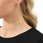 Flaming Soul long gold plated earrings-
