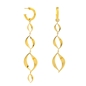 Flaming Soul long asymmetric gold plated earrings-