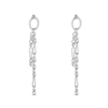 The Chain Addiction silvery earrings with double asymmetric chain