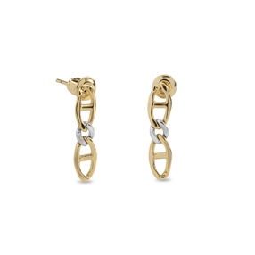 The Chain Addiction II  gold plated earrings with silvery element-