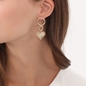 The Chain Addiction II gold plated earrings with heart motif-