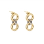 The Chain Addiction II bi-color earrings with interlinking hoops-