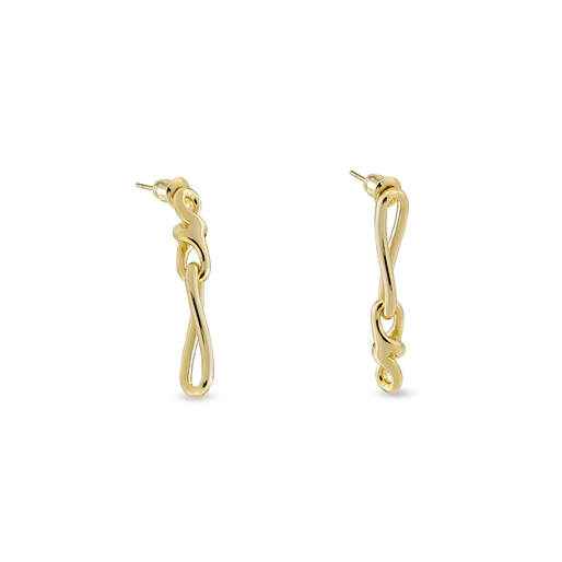 The Chain Addiction II gold plated mismatched earrings with irregular links -