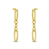 The Chain Addiction long gold plated oval chain earrings