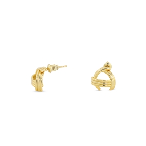 The Chain Addiction gold plated striped studs-