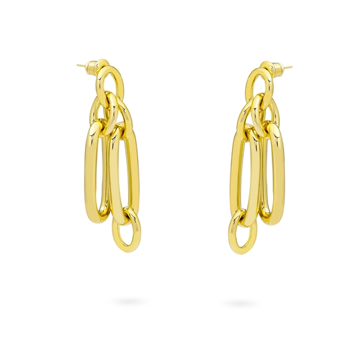 The Chain Addiction gold plated earrings with oval links-