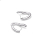 Hoops! Wavy Oval Silvery Earrings-