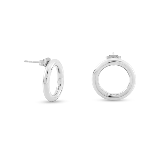 Hoops!  Small Circle Silvery Earrings-