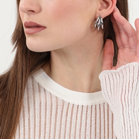 Hoops! medium triple hoop silvery earrings-