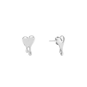 Melting Heart silver studs with heart-