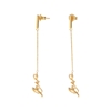 Melting Heart gold plated chain earrings with love motif  