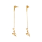 Melting Heart Earrings With 18K Yellow Gold Plated Silver 925° Chain-
