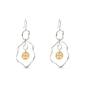 Kallos large dangle earrings with irregular links and coin motifs-
