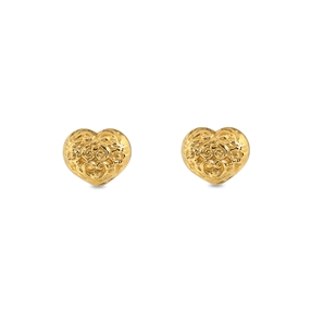 Archaics gold plated earrings carved heart-