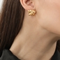 Archaics gold plated earrings chiton motif-