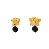 Archaics gold plated earrings chiton motif and quartz