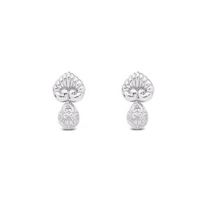 Archaics silver earrings anthemion and carved drop-
