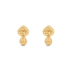 Archaics gold plated earrings anthemion and carved drop