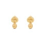 Archaics gold plated earrings anthemion and carved drop-