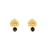 Archaics gold plated earrings anthemion and quartz