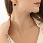 Archaics gold plated earrings anthemion and quartz-