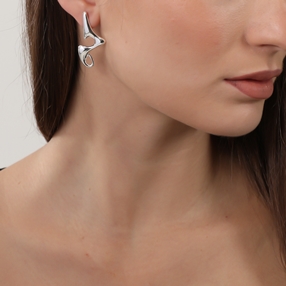 Beauty Flow large silver earrings-