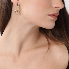 Beauty Flow large gold plated earrings-