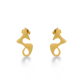 Beauty Flow medium matte gold plated earrings-