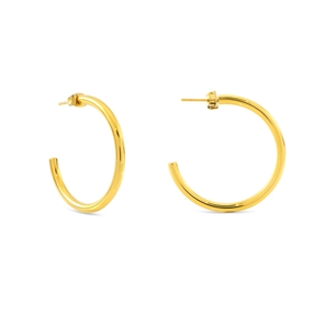 Hoops! Large Hoop Gold Plated Earrings-