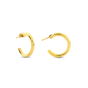 Hoops! Medium Hoop Gold Plated Earrings-