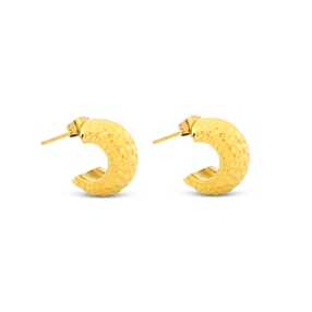 Hoops! Small Forged Gold Plated Earrings-