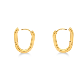 Hoops! small oblong gold plated earrings-