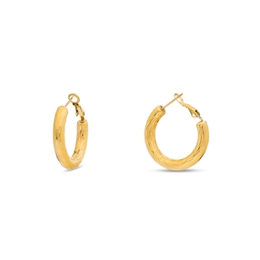 Hoops! engraved gold plated earrings-