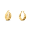 Hoops! triple wavy gold plated earrings