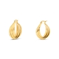 Hoops! triple wavy gold plated earrings-