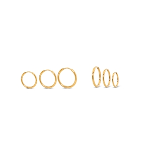 Hoops! set of three gold plated earrings-