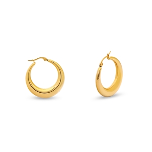 Hoops! medium gold plated earrings-