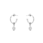 Fashionable.Me extra small silver hoops with flower charm-