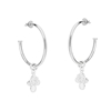 Fashionable.Me large silver hoops with cross and flower charms