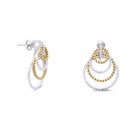 Vivid Symmetries short silver earrings with hoops-