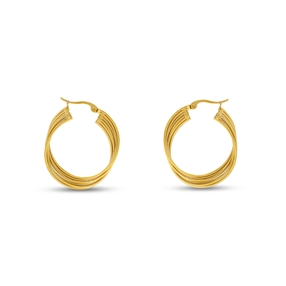 Hoops! medium wavy gold plated earrings-