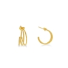 Hoops! medium gold plated earrings with braided triple hoops