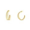 Hoops! large gold plated earrings with braided triple hoops