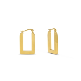 Hoops! oblong gold plated earrings-