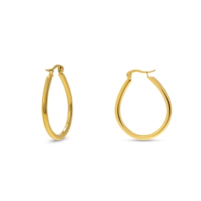 Hoops! thin oval gold plated earrings-